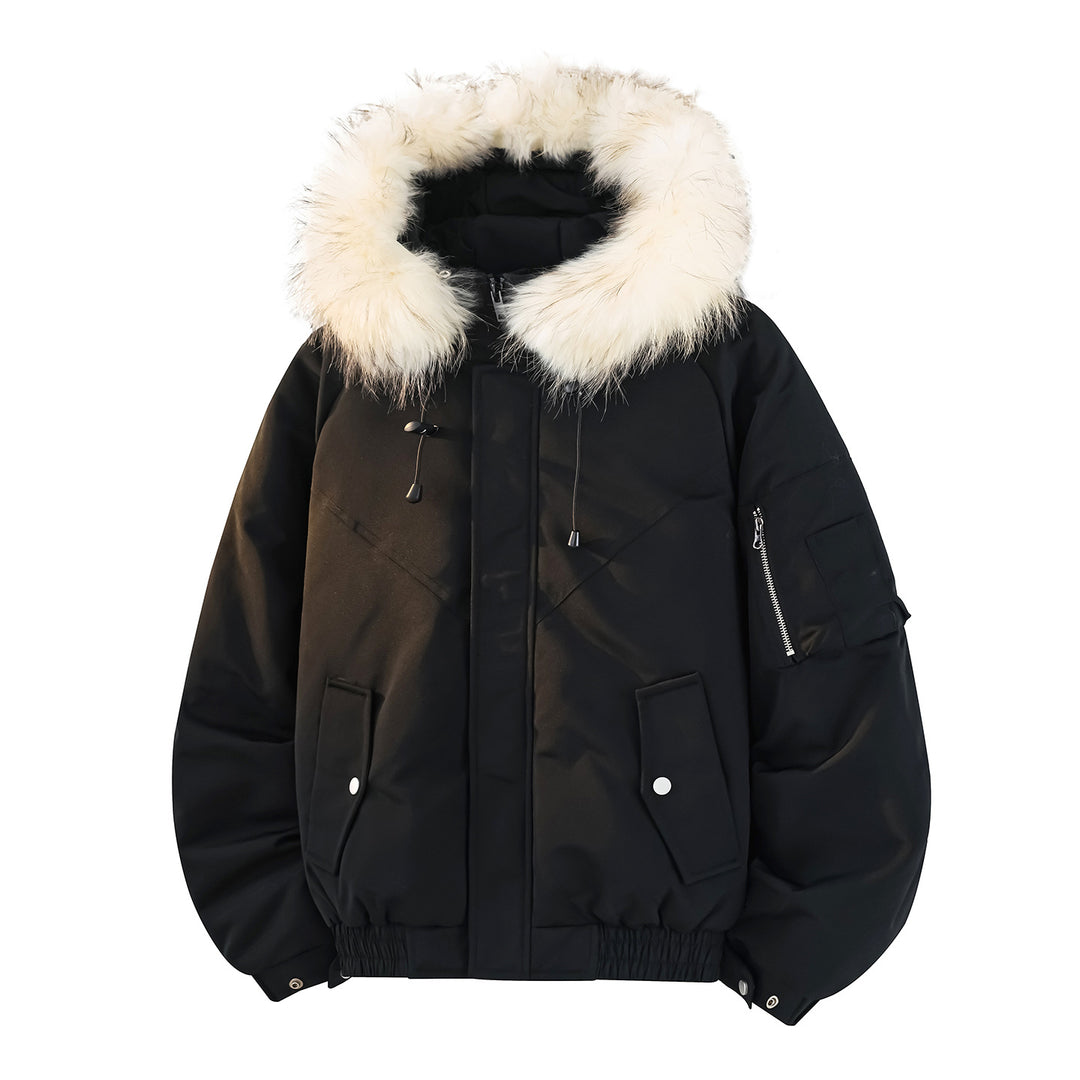 Herren Modische Winterjacke mit abnehmbarem Kunstfellkragen Shop Nory