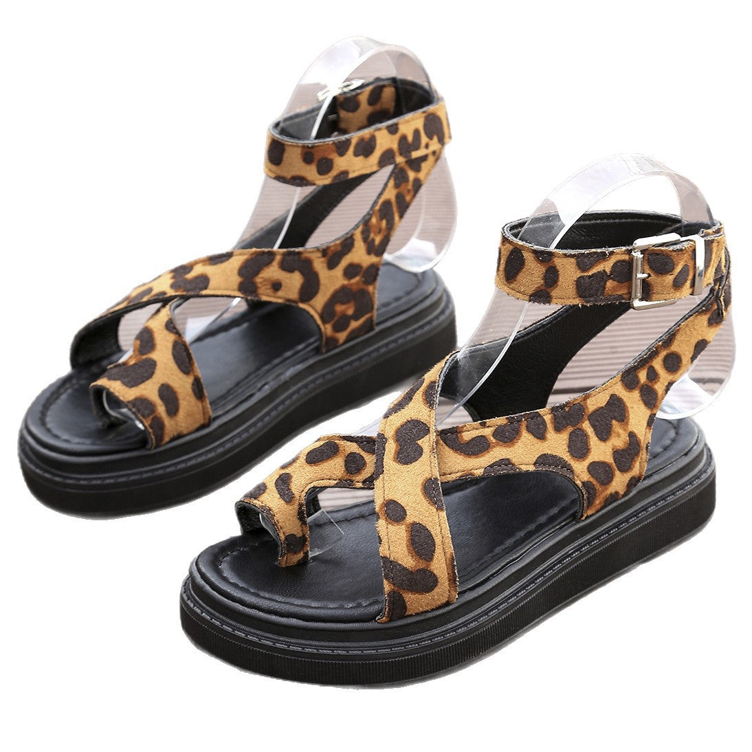 Damen Sportliche Plateau-Sandalen mit stylischem Riemchen-Design