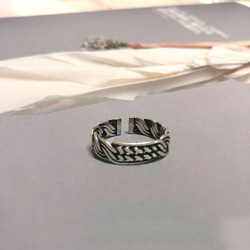 Damen Offener Ring mit kunstvollem Flechtmuster Shop Nory