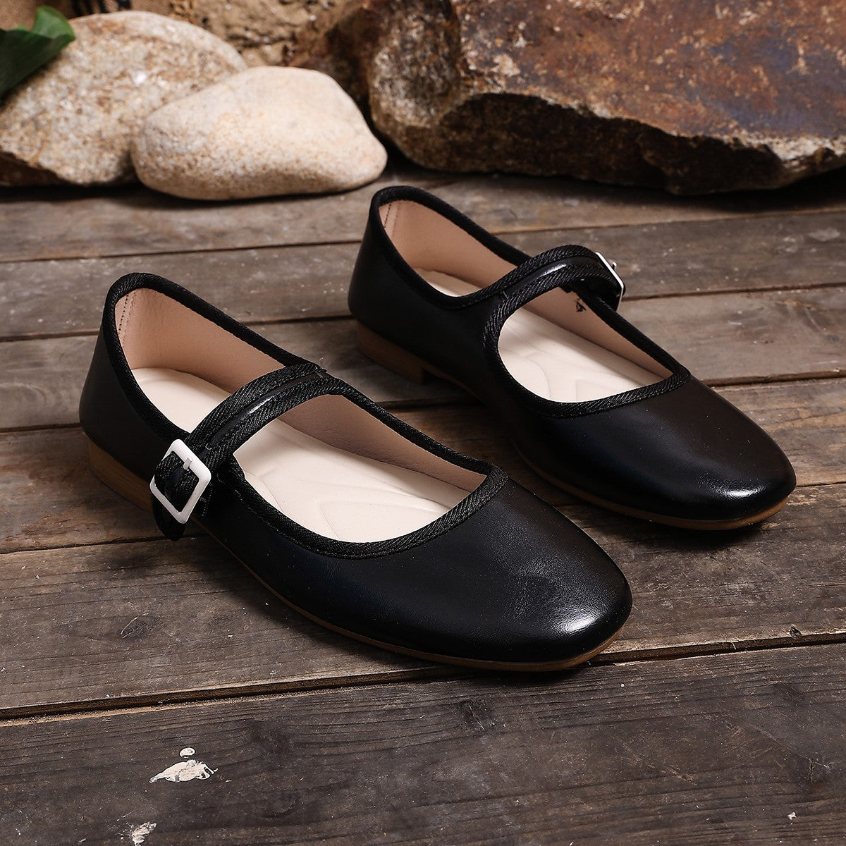 Damen Ballerinas mit praktischem Schnallenverschluss und bequemer Sohle