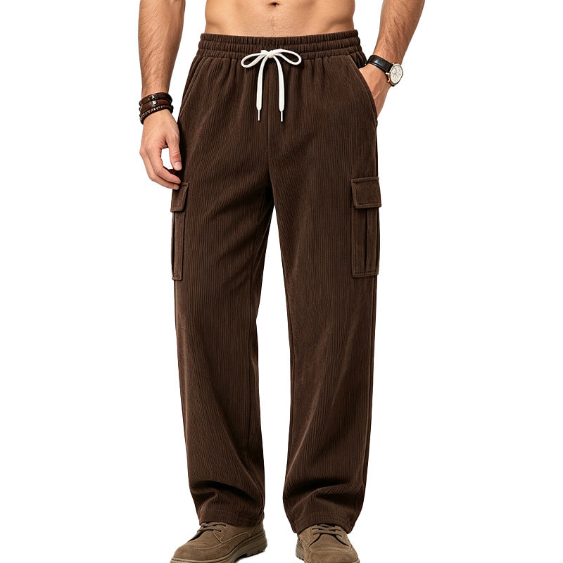 Herren Lässige Cord-Cargo-Hose mit elastischem Bund und Kordelzug Shop Nory