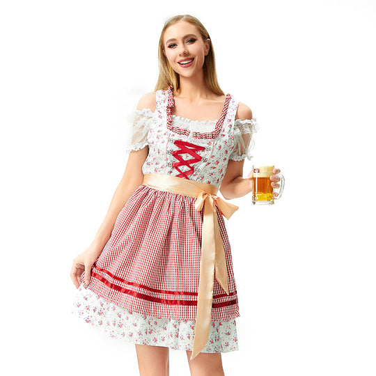 Damen nan Blusenkleid im Trachtenstil mit dekorativem Korsettband und geraffter Schürze Shop Nory