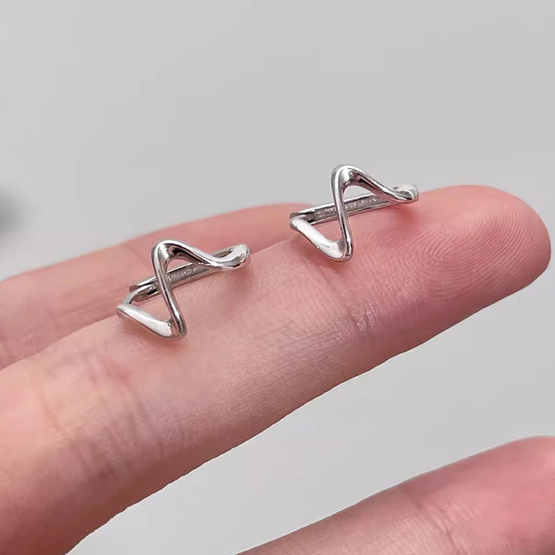 Damen Wellenförmige Ohrstecker aus hochwertigem Edelstahl Shop Nory