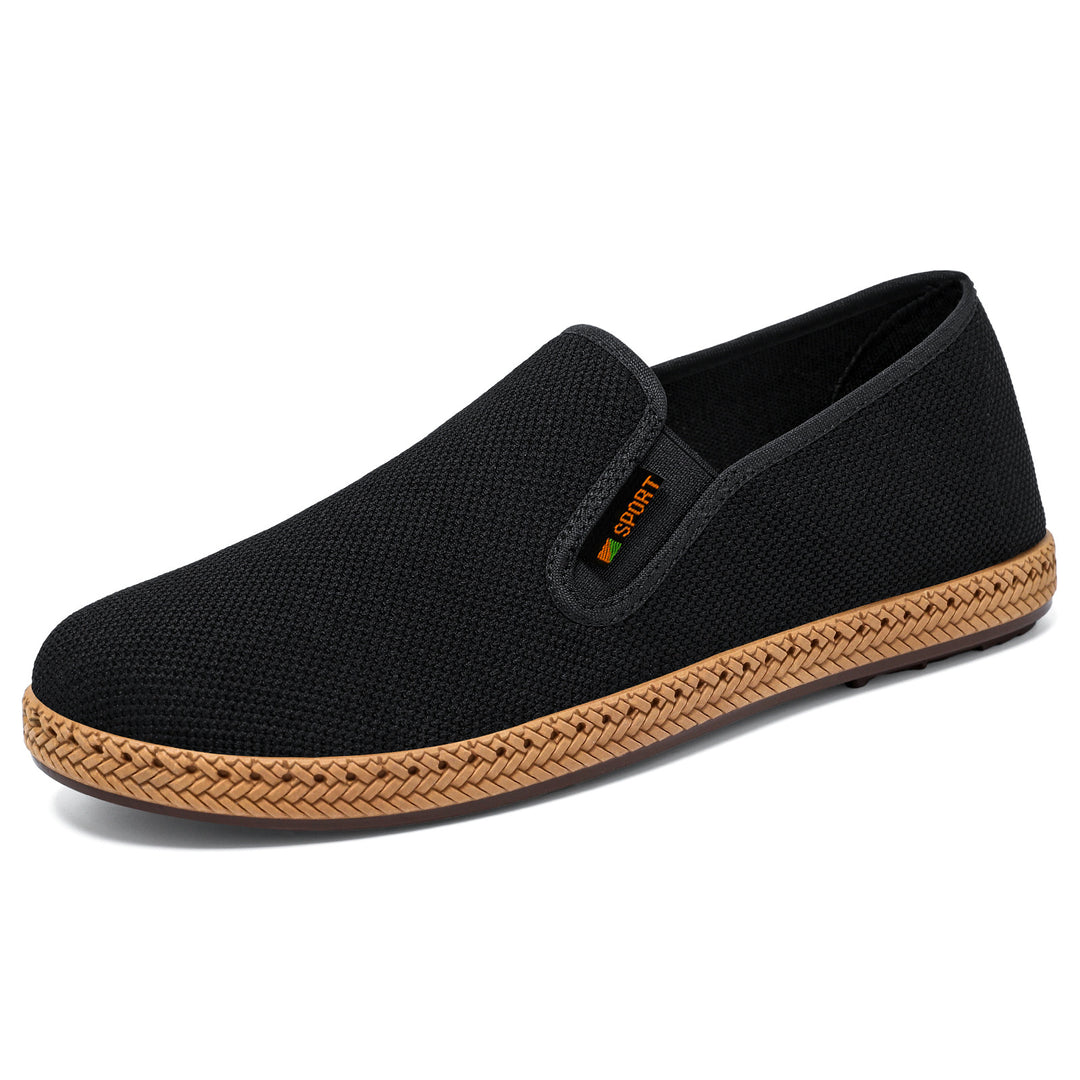 Herren nan leichter Slip-On Freizeitschuh aus atmungsaktivem Strick mit geflochtener Leichtsohle Shop Nory