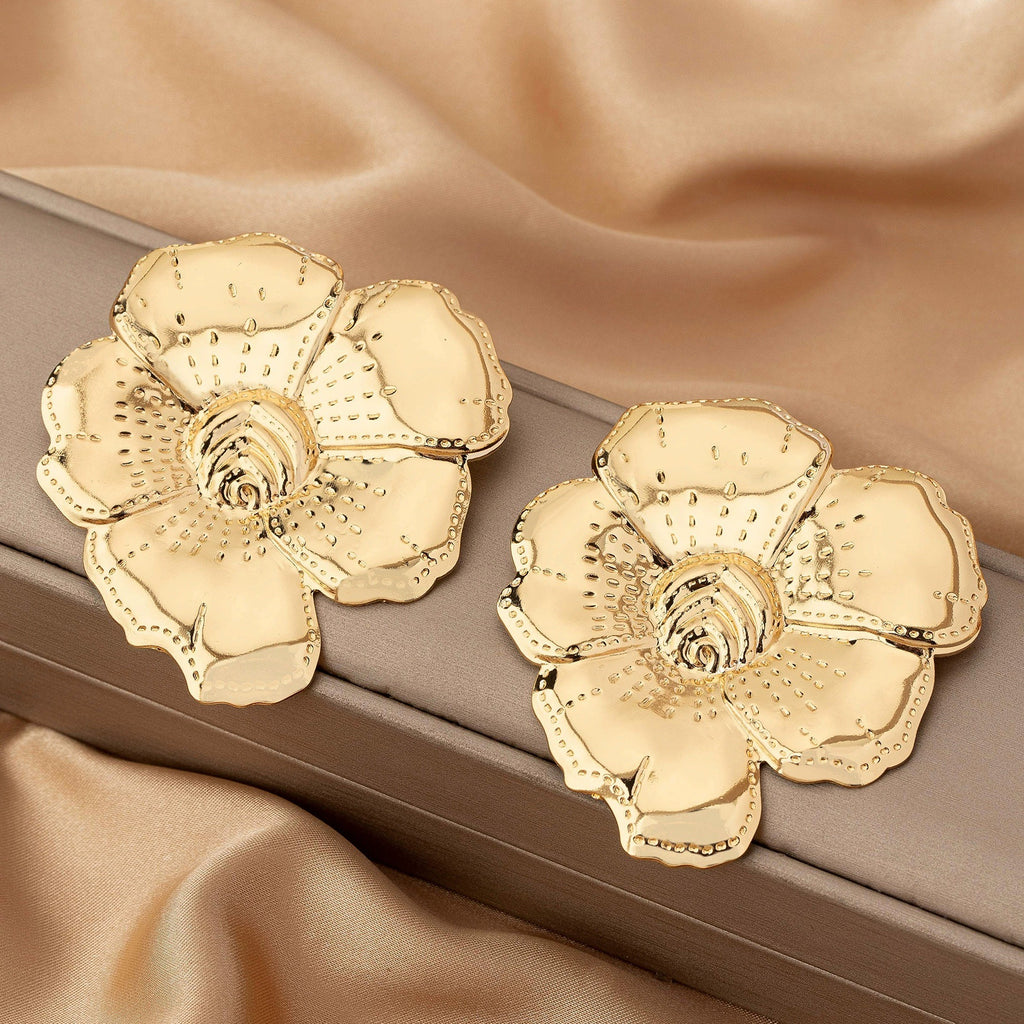Damen Blumige Ohrringe im hochwertigen Goldfinish Shop Nory