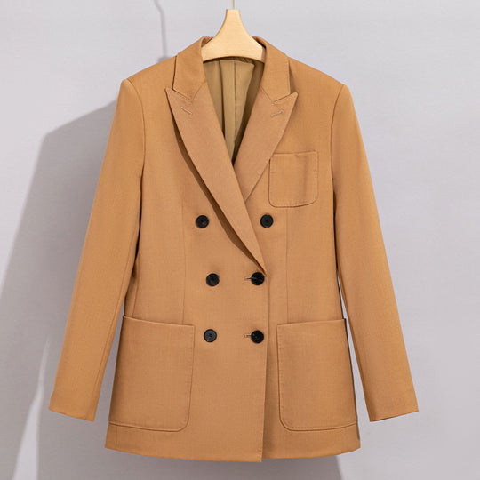 Damen Doppelreihiges Blazer‑Hosen‑Set aus Wollmischung mit legerem Oversize‑Blazer und hochtaillierter Bundfaltenhose Shop Nory