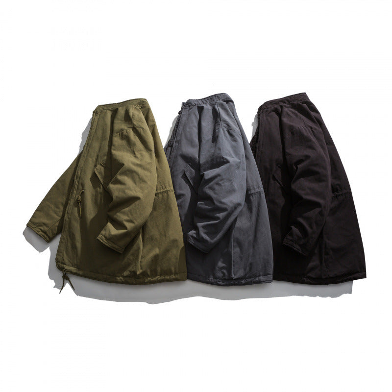 Herren Isolierende Parkajacke im Oversize‑Cut mit Sherpa‑Futter und Tunnelzugsaum Shop Nory