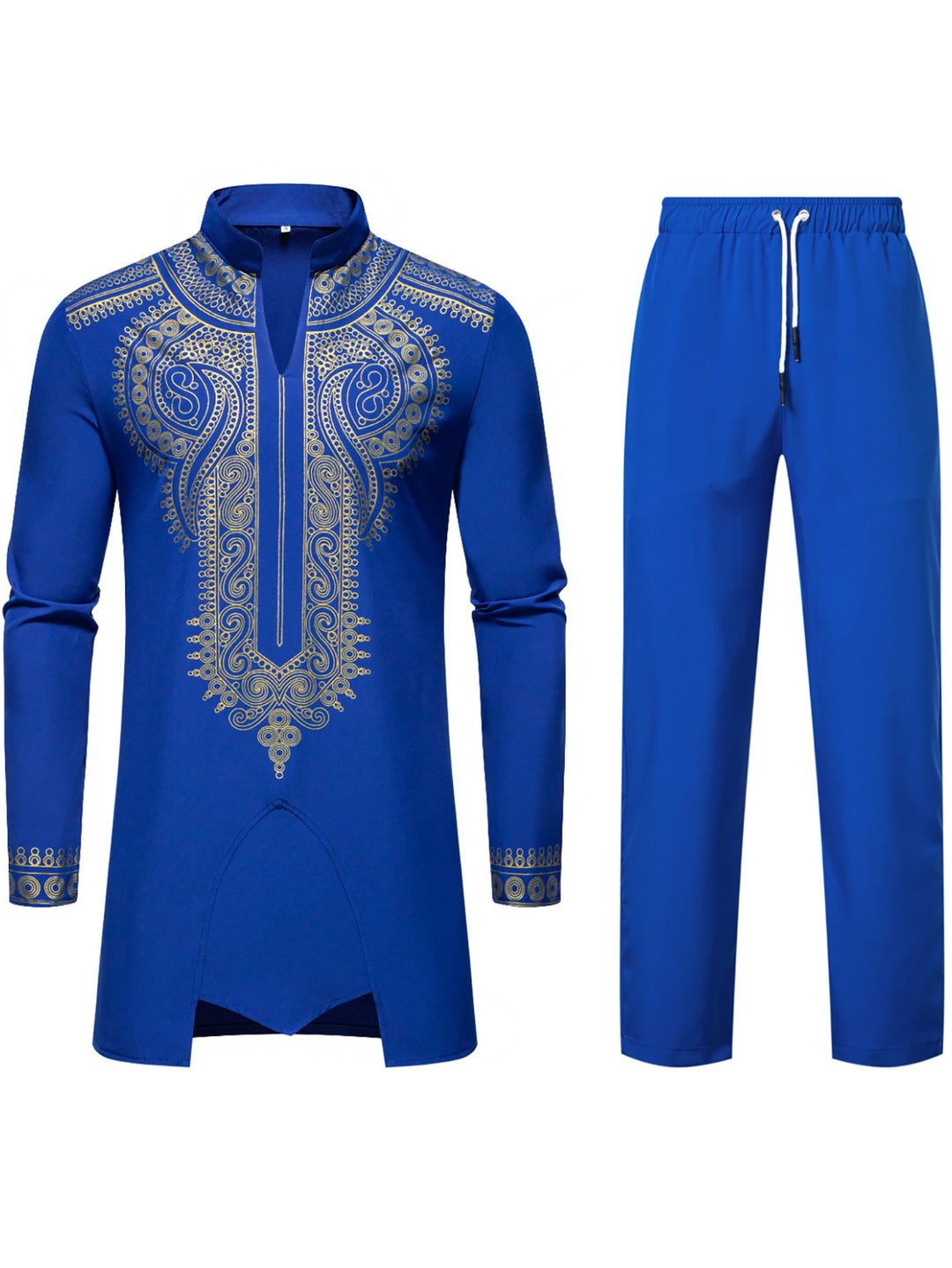 Herren Traditionelles besticktes Tunika‑Set mit Mandarinkragen und elastischer Hose Shop Nory