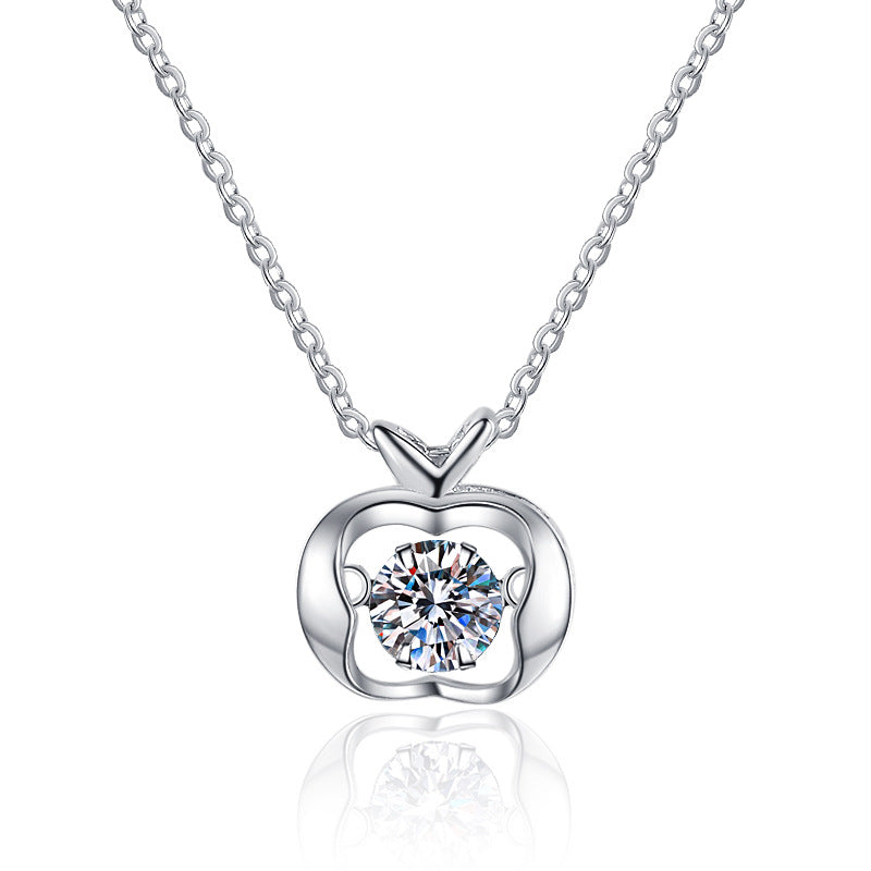 Damen Halskette mit herzförmigem Anhänger und funkelndem Zirkon Shop Nory