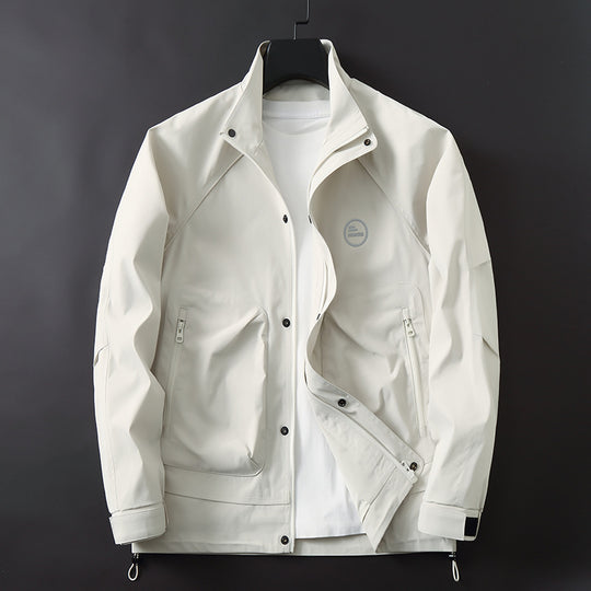 Herren Leichte technische Softshell-Übergangsjacke mit Stehkragen und verdeckter Reißverschlussleiste Shop Nory