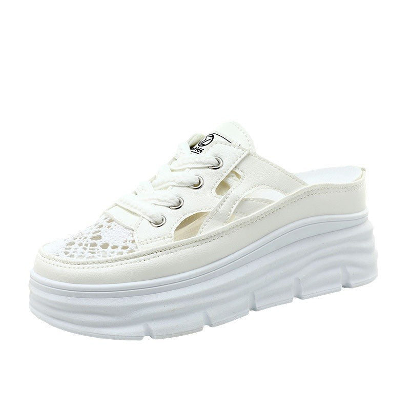 Damen Sportliche Plateau-Sneaker mit atmungsaktiver Mesh-Oberfläche Shopnory