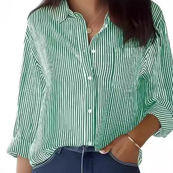 Damen Knotenhemden mit gestreiftem Design und modernem Schnitt Shopnory