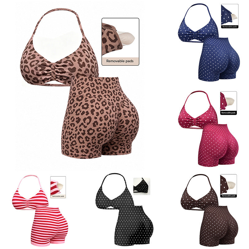 Damen Sportliches Bikini-Set mit hochgeschnittenen Shorts und rüschendetail