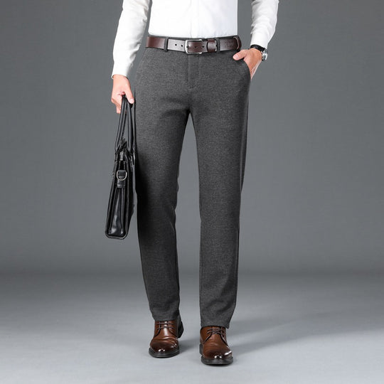 Herren Elegante Stretch-Wolloptik-Hose mit geradem Schnitt und elastischem Bund Shop Nory