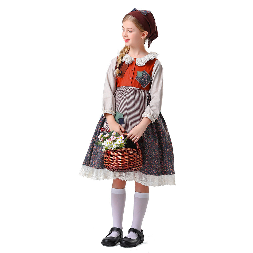 Damen nan vintageinspiriertes Rüschenkleid mit abnehmbarer Schürze und Spitzenbesatz Shop Nory