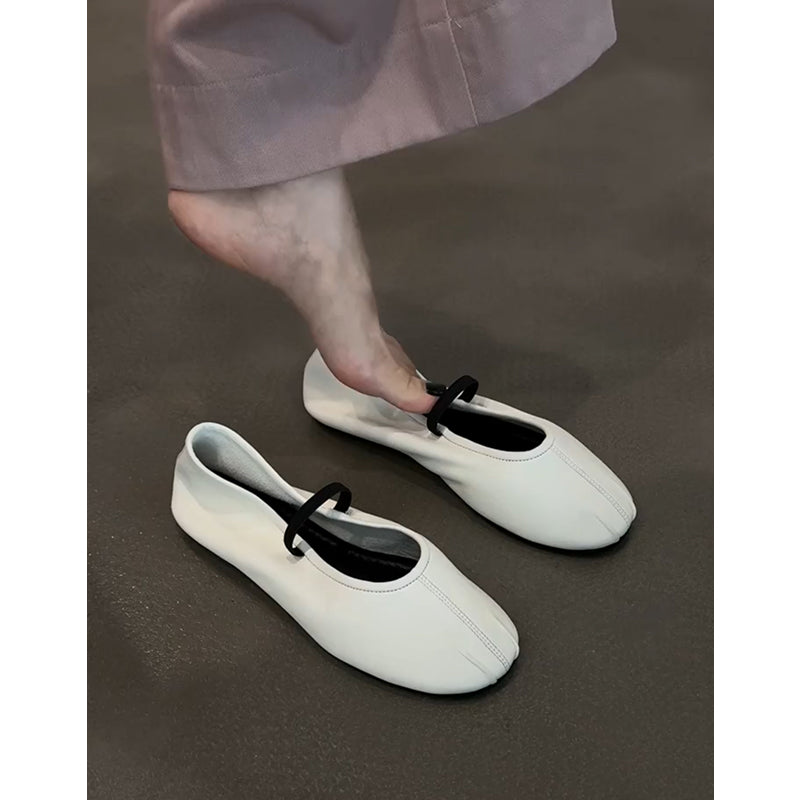 Damen Bequeme Ballerinas mit elastischem Riemen und weichem Innenfutter