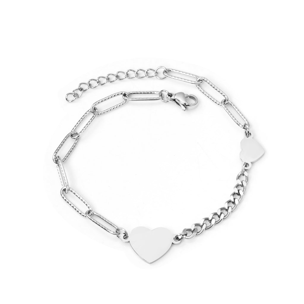 Damen Armband mit herzförmigem Anhänger aus hochwertigem Edelstahl und rosévergoldeter Oberfläche Shop Nory