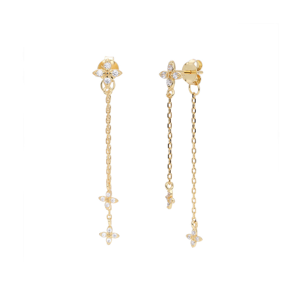 Damen Ohrhänger mit funkelnden Zirkon-Akzenten und elegantem Ketten-Design Shop Nory