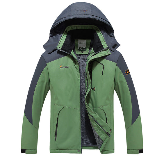 Herren Multifunktionale Softshell-Outdoorjacke mit Fleece-Innenfutter und abnehmbarer Kapuze Shop Nory
