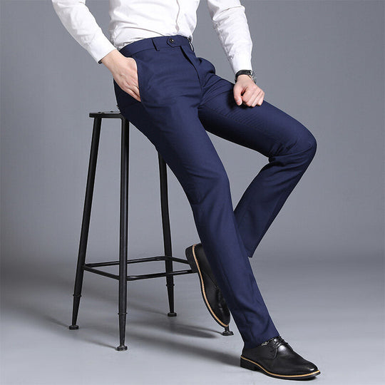 Herren elegante Slim-Fit Anzughose
