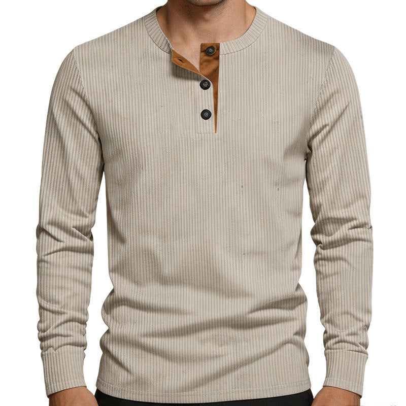 Herren Thermo-Ripp-Langarm-Henleyshirt mit Knopfleiste Shop Nory
