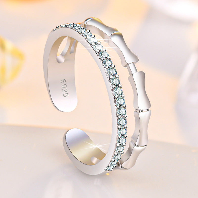 Damen Offener Ring mit elegantem Zirkonia-Besatz Shop Nory