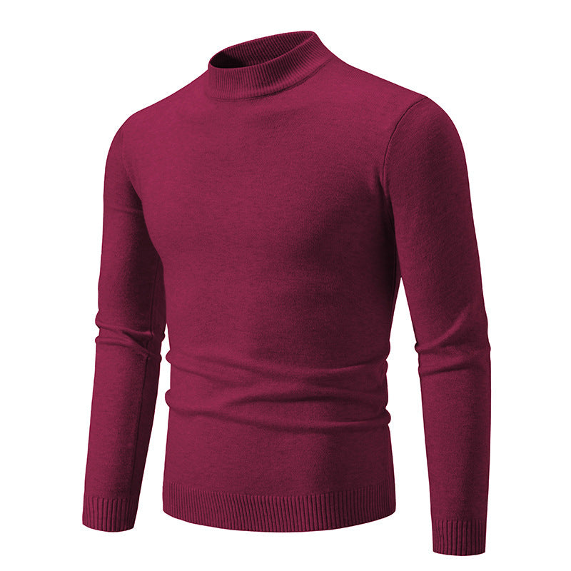 Herren nan taillierter Rollkragenpullover aus feinem Feinstrick mit geripptem Kragen