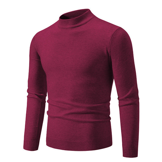 Herren nan taillierter Rollkragenpullover aus feinem Feinstrick mit geripptem Kragen