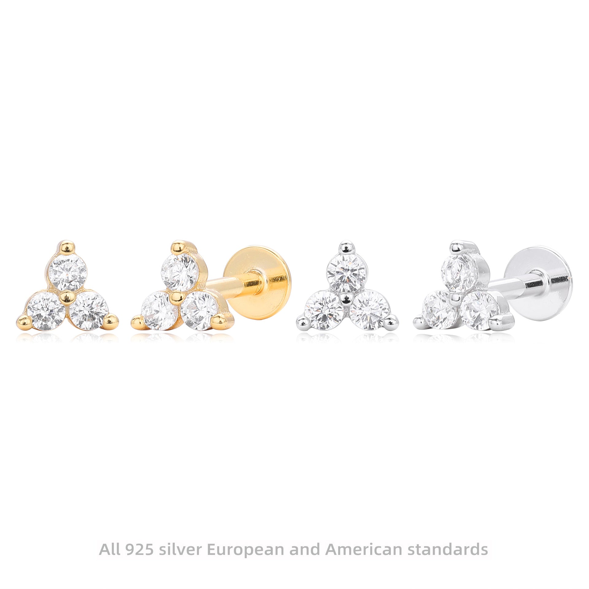 Damen Ohrstecker mit funkelnden 5A Zirkonen aus hochwertigem 925 Sterling Silber Shop Nory