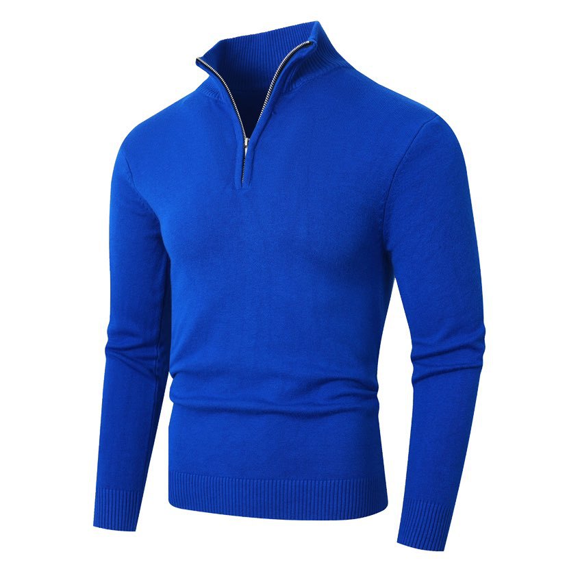 Herren Strickpullover mit modernem Stehkragen und hochwertigem Reißverschluss