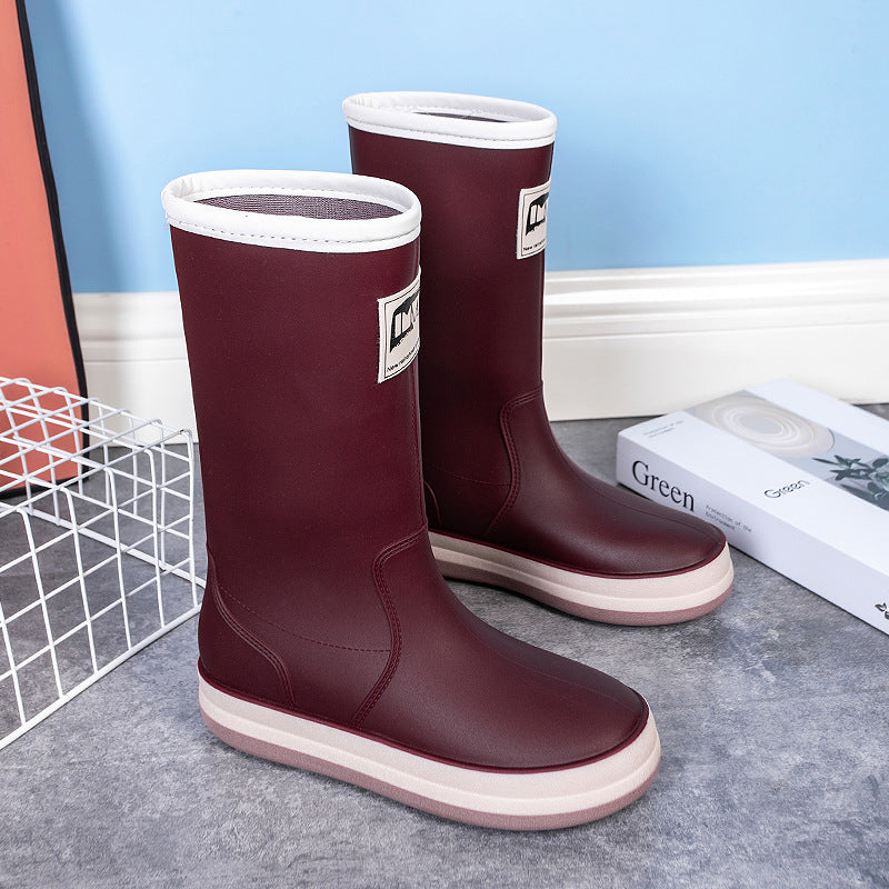 Damen Mittelhohe Plateau-Regenstiefel mit wasserfester Vollgummi-Konstruktion Shop Nory