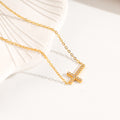 Damen Funkelneues Gold Kreuzanhänger Halskette Shop Nory
