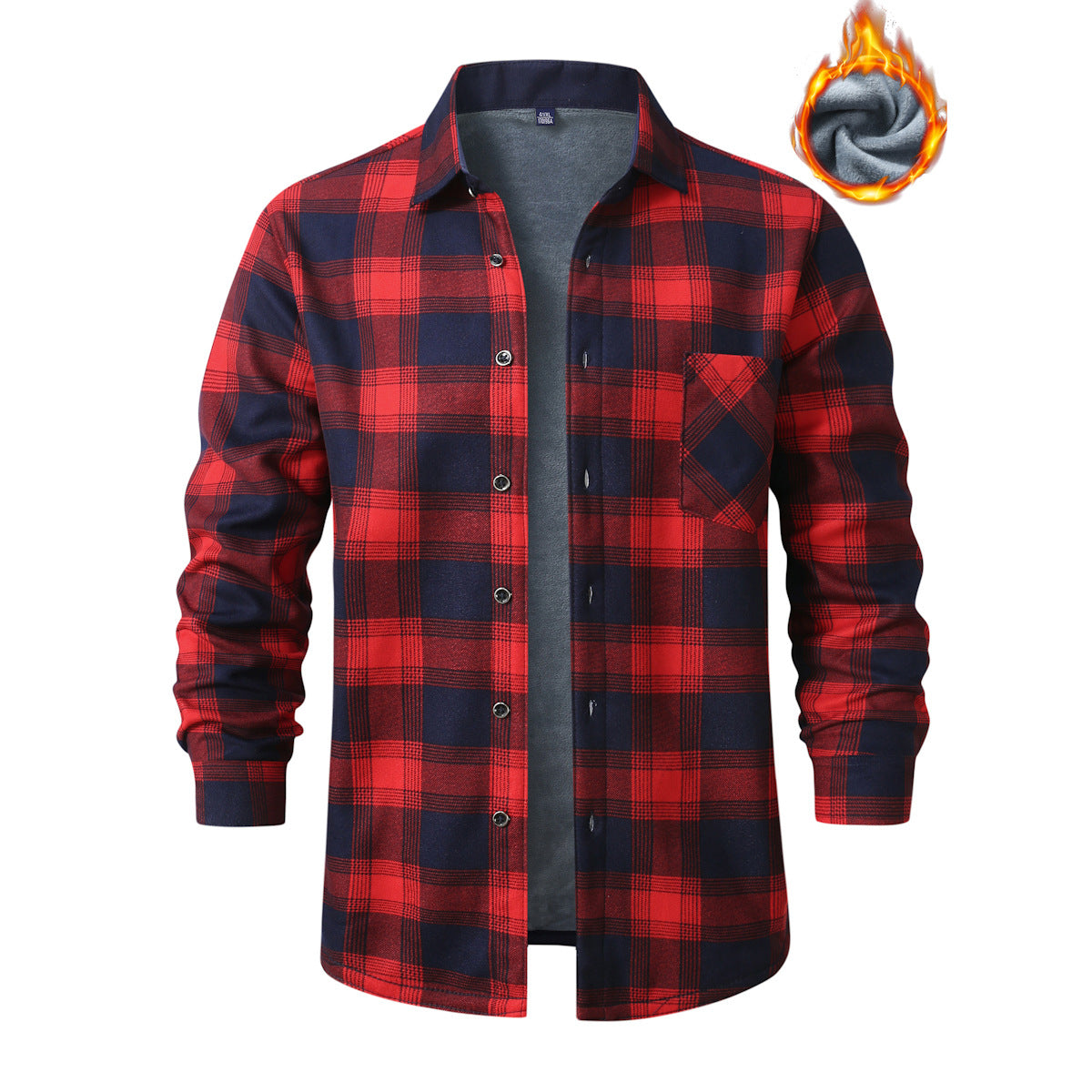 Herren kariertes Flanellhemd mit wärmender Fleece-Innenlage und aufgesetzter Brusttasche Shop Nory
