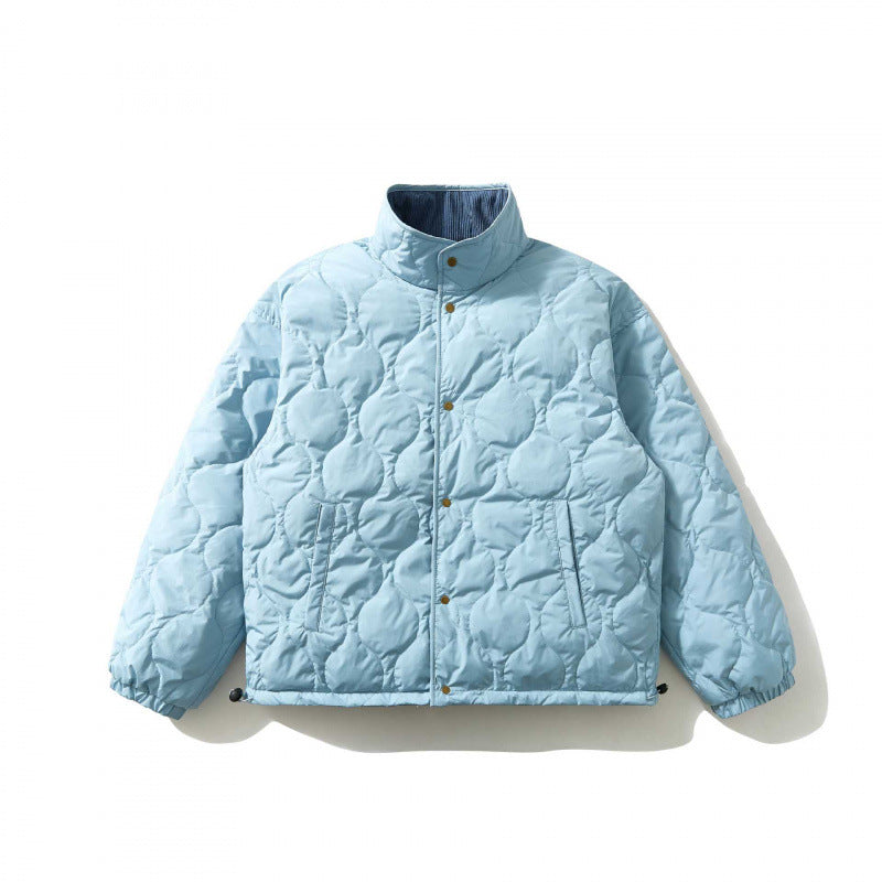Herren Wattierte Cordjacke mit Stehkragen, Druckknopfverschluss und elastischem Saum Shop Nory