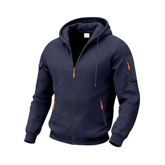 Herren funktionale Kapuzenjacke mit technischen Taschen