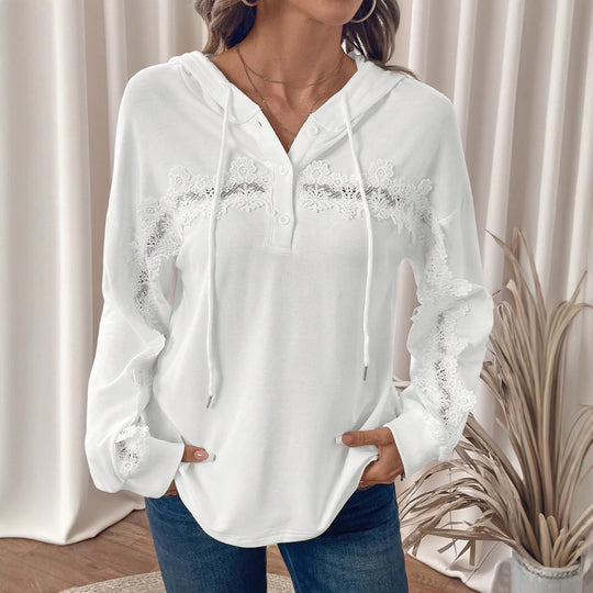 Damen Hoodie mit Spitzenakzenten Shop Nory