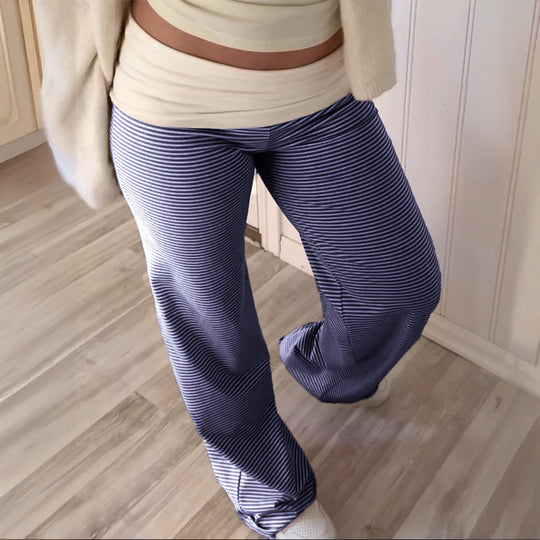 Damen nan weite Palazzo-Loungehose mit hohem Bund und elastischem Comfort-Stretch Shop Nory