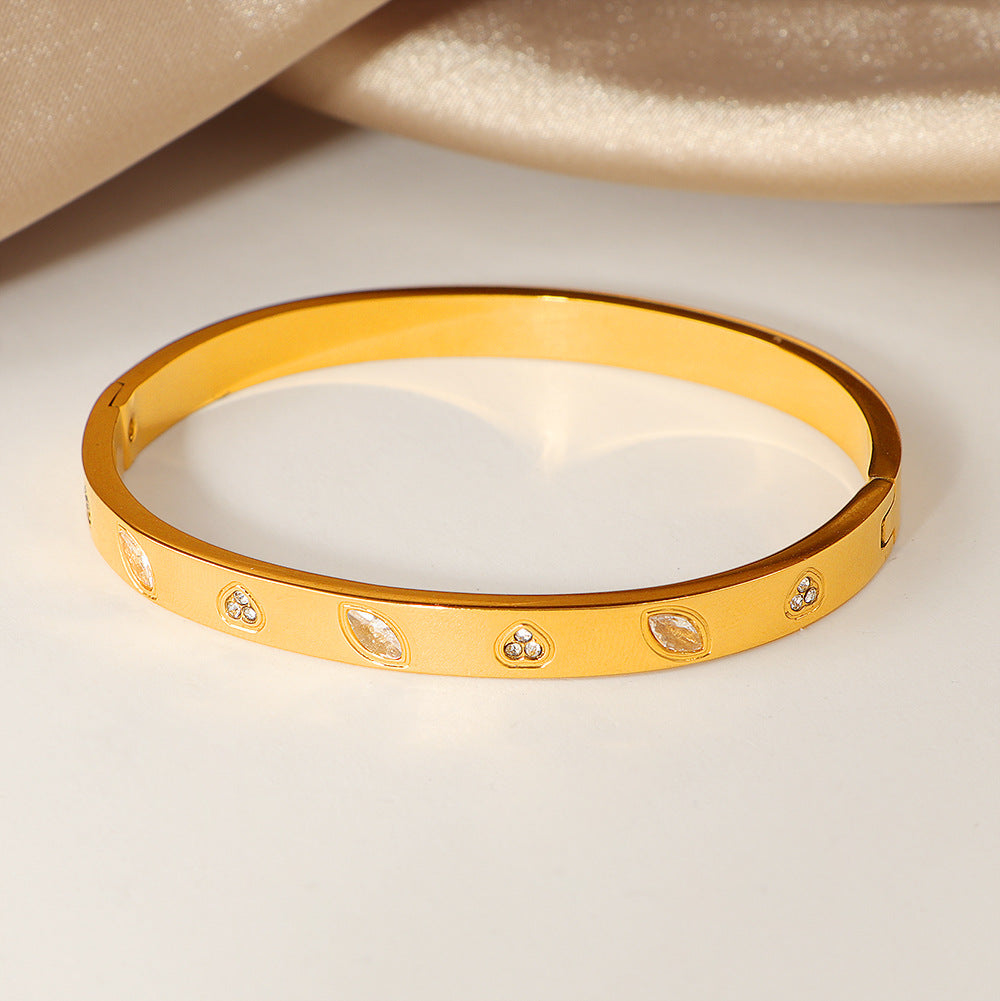 Damen elegante mit Kristallen besetzte Armreife Shop Nory