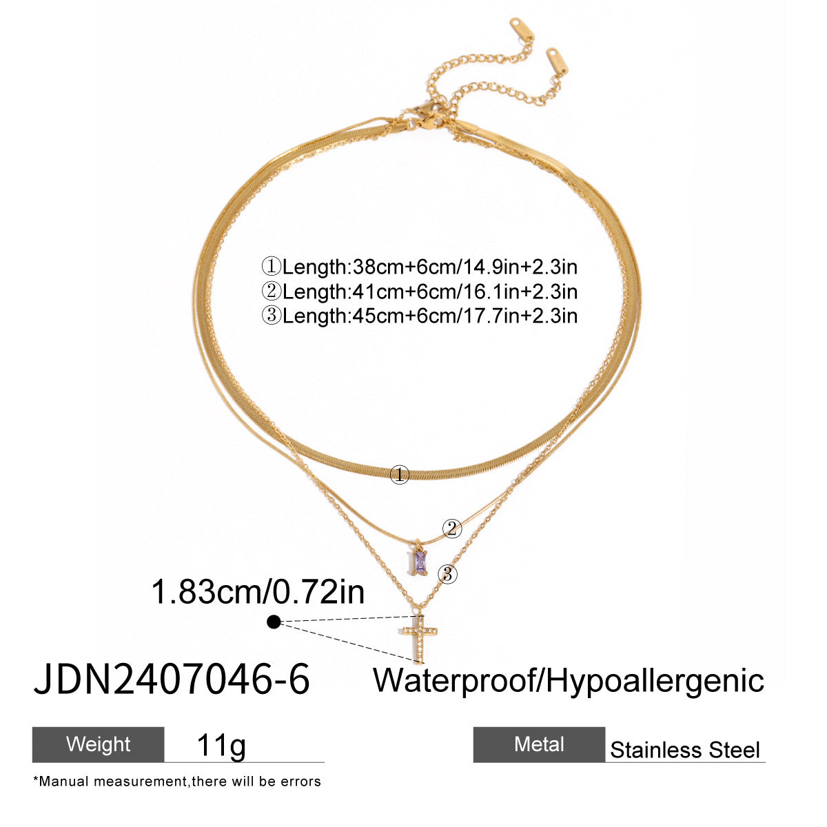 Damen Mehrlagige Halskette mit feinen goldenen Talismans und hypoallergenen Eigenschaften Shop Nory
