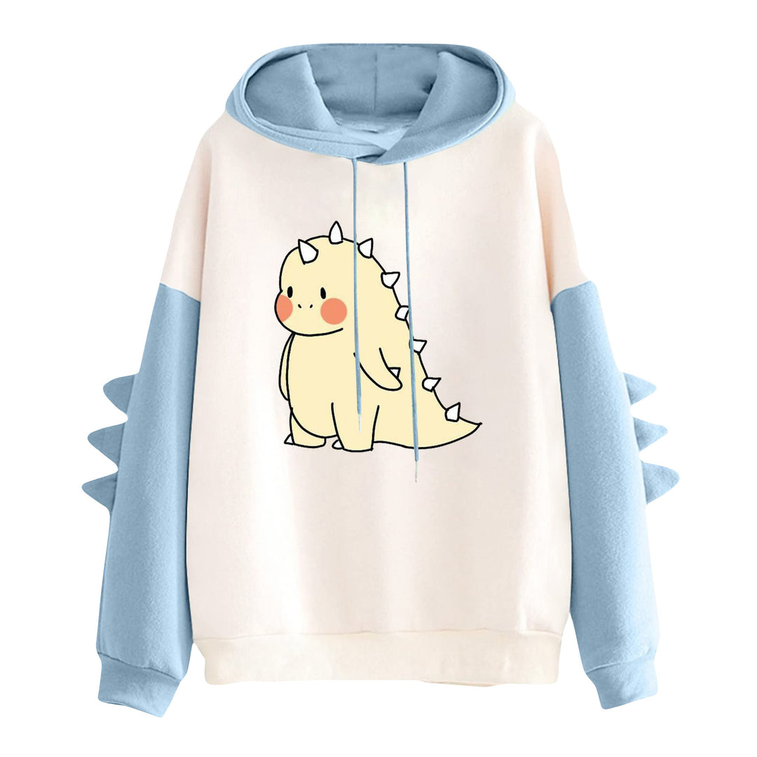Damen nan Kapuzenpullover mit niedlichem Dinosaurier-Print und dreidimensionalen Ärmeldetails Shop Nory