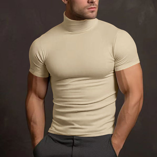 Herren Langarm-Turtleneck-Shirt aus atmungsaktivem Stretchmaterial