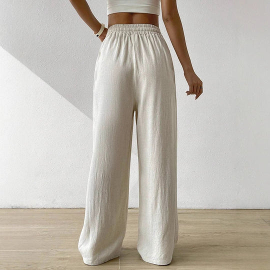 Damen entspannte Leinenhose