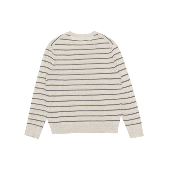 Unisex Gestreifter Feinstrick-Rundhalspullover aus Baumwollmischung Shop Nory