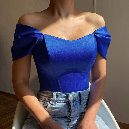 Damen Off-Shoulder Body mit Puffärmeln