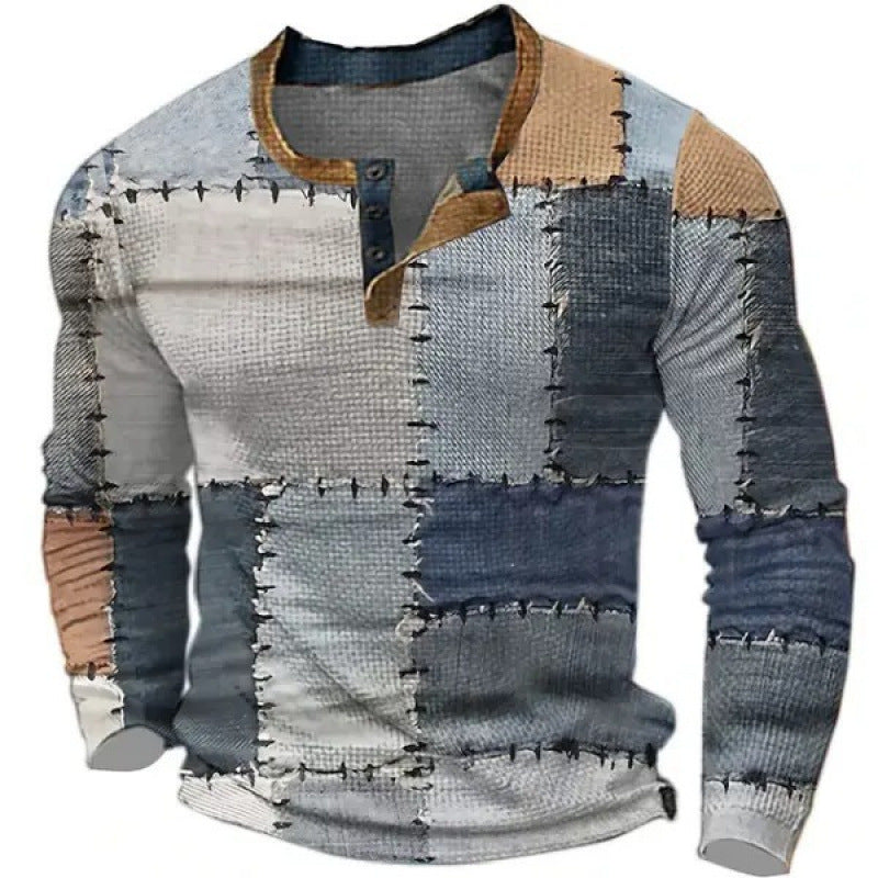 Herren Sportliches Langarmshirt mit Knopfleiste Shop Nory