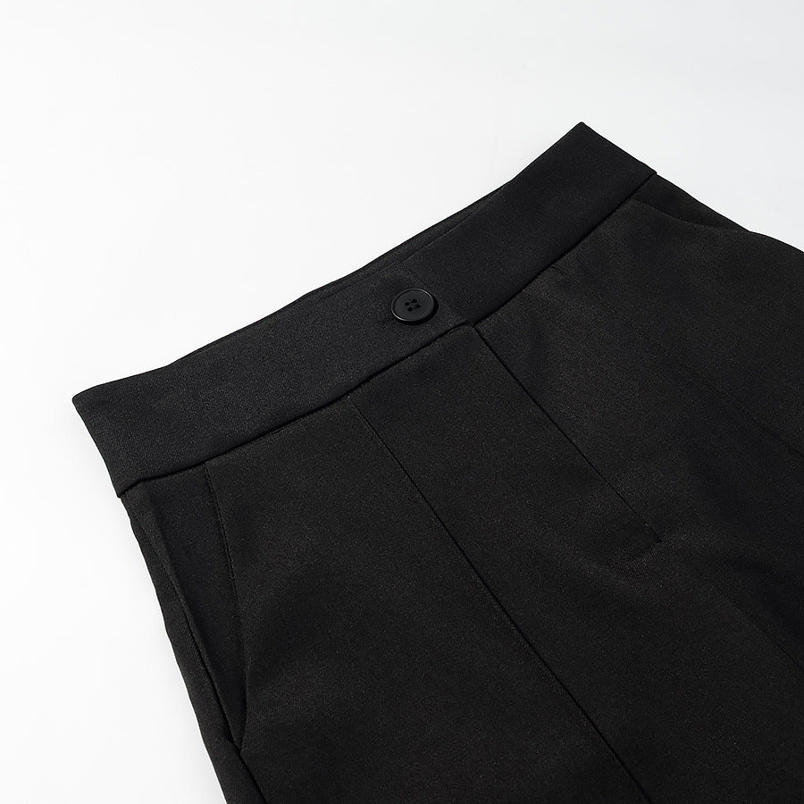 Damen Elegante weite Bundfaltenhose mit geradem Bein und Bügelfalte Shop Nory