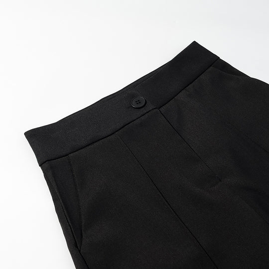 Damen Elegante weite Bundfaltenhose mit geradem Bein und Bügelfalte Shop Nory