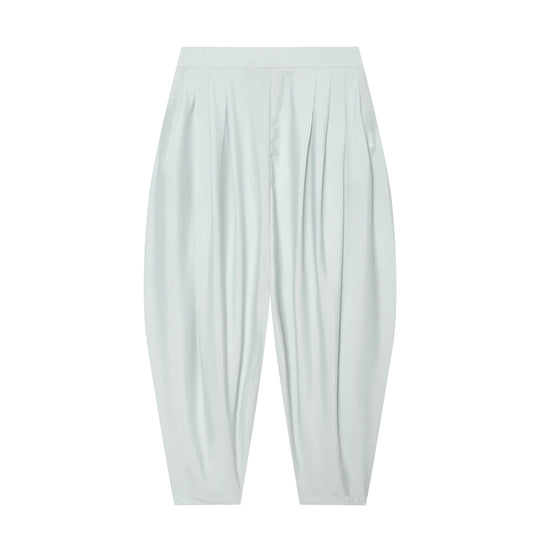 Damen Hochtaillierte plissierte Haremhose mit Kellerfalten und konischem Bein Shop Nory