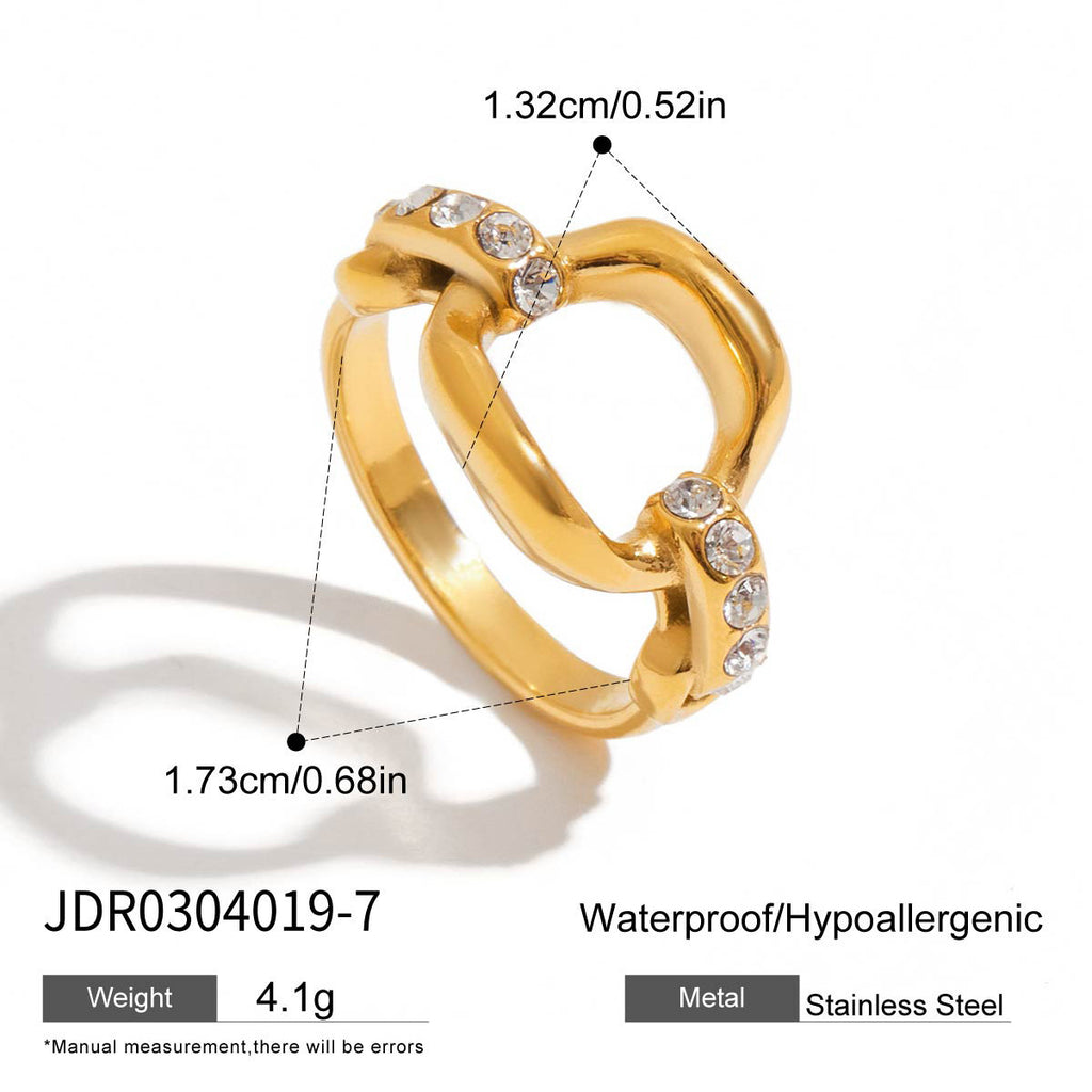Damen Offener Ring mit funkelndem Zirkonia und elegantem Design Shop Nory