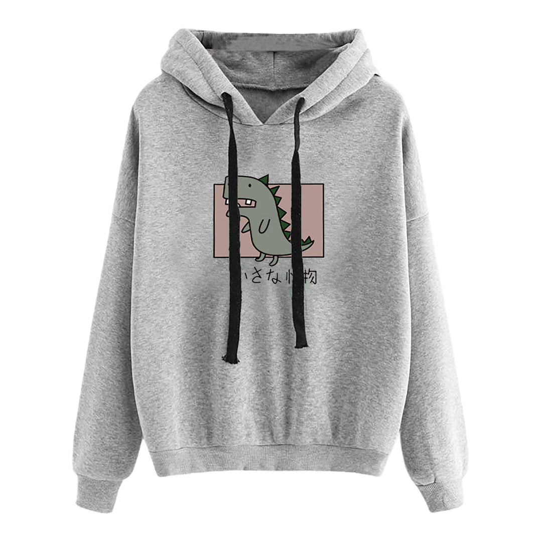 Damen nan kurz geschnittener Cropped-Kapuzenpullover mit niedlicher Frosch-Illustration und verstellbarer Kapuze Shop Nory